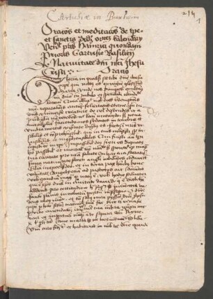 Liber meditationum et orationum, pars III: Orationes et meditationes de tempore et de sanctis (partes hiemalis et vernalis, 25.12.-9.6.)