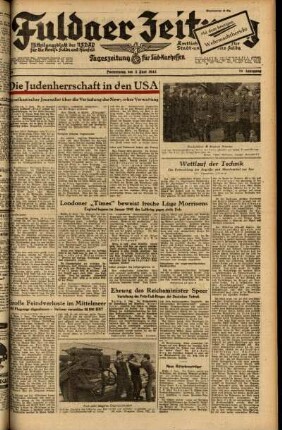 Ausgabe vom Donnerstag, den 03. Juni 1943.