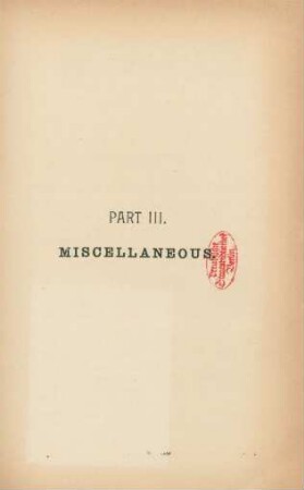 Part III. Miscellaneous