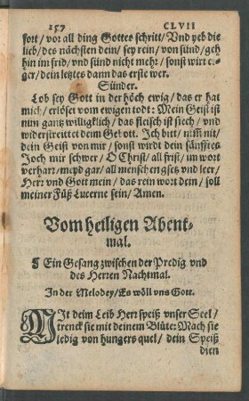 Vom heiligen Abentmal.