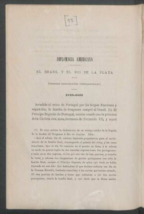 (Primeras negociaciones internacionales) - 1808-1812