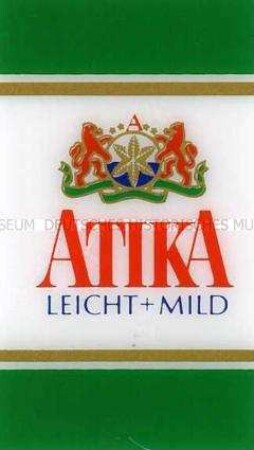 Schild für Zigarettenautomat für "Atika"-Zigaretten