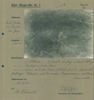Foto feindlicher Gräben bei der Einöde "Im Berg" (Luftbild)