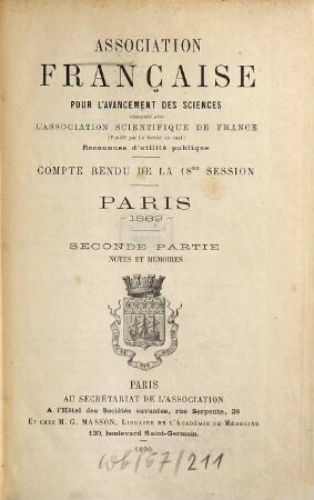 Comptes rendus de la ... session. 18. 1889 (1890), Partie 2