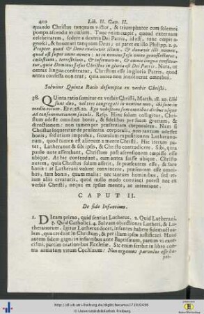 Caput II. De fide Infantium.