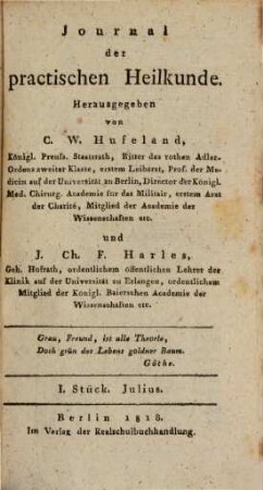 Journal der practischen Heilkunde. 47 = Bd. 40. 1818