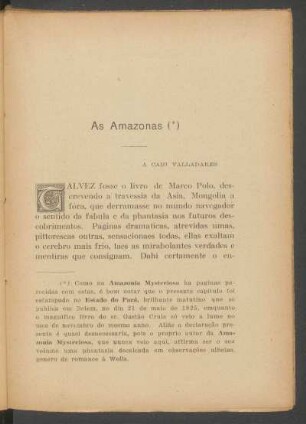 As Amazonas : A Caio Valladares