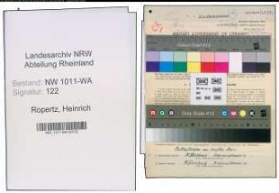 Entnazifizierung Heinrich Ropertz , geb. 07.07.1891 (Landwirtschaftshilfskraft)