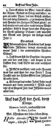 Auf das FEst der Heil. drey Könige.
