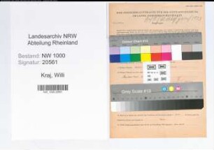 Entnazifizierung Willi Kraj, geb. 29.03.1916 (Polizeibeamter)