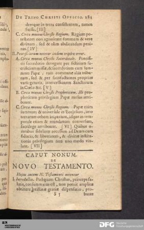 Caput Nonum. De Novo Testamento.