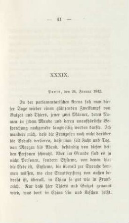 XXXIX. [Guizot, Thiers und die orientalische Frage]