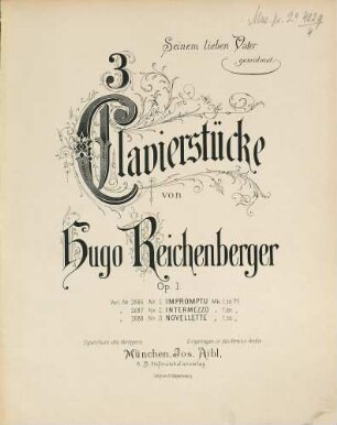3 Clavierstücke : Op. 1, 2. Intermezzo