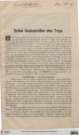 Teil 3: ... Sendschreiben über Troja