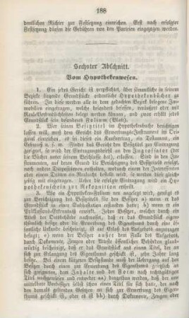 Sechster Abschnitt. Vom Hypothekenwesen