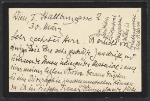 Zwei Briefe nebst Kurzbiographie um 1920 an Franz Brümmer