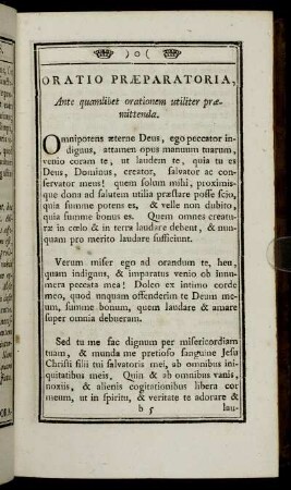 Oratio Præparatoria, Ante quamlibet orationem utiliter præmittenda.