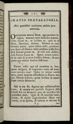 Oratio Præparatoria, Ante quamlibet orationem utiliter præmittenda.