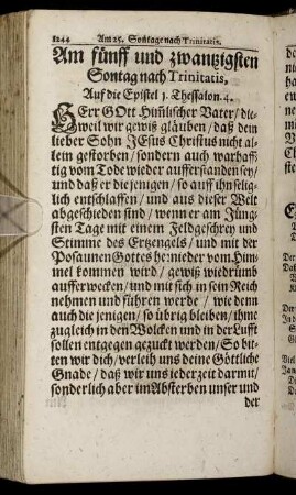 Am fünff und zwantzigsten Sontage nach Trinitatis.