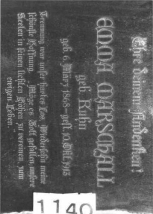 Grabstein 1140 (Detailaufnahme 2)
