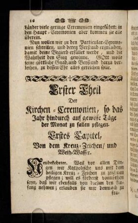 16-28, Von dem Kreuz-Zeichen und Weih-Wasser