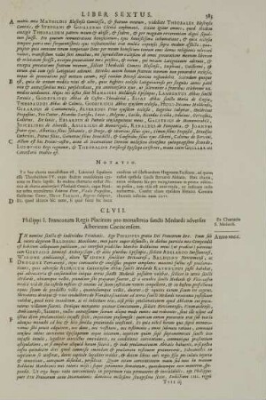 CLVII. Philippi I. Francorum Regis Placitum pro monasterio sancti Medardi adversus Albericum Cociacensem.