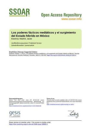 Los poderes fácticos mediáticos y el surgimiento del Estado híbrido en México