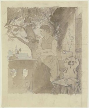 Mädchen auf der Veranda