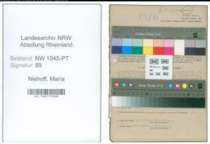 Entnazifizierung Maria Niehoff , geb. 18.05.1904 (Postangestellte)