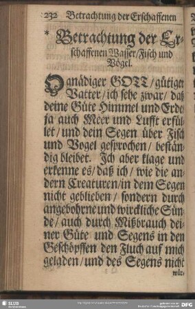 Betrachtung der erschaffenen Wasser, Fisch und Vögel am Don.