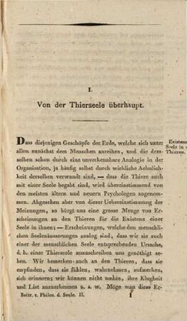 Beiträge zur Philosophie der Seele, 2. Die Thier-Seele
