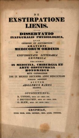 De exstirpatione lienis