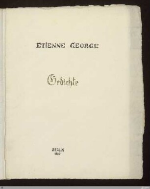 [Hymnen (Hymnen Pilgerfahrten Algabal)] - [Titelblattentwurf] - Gedichte - StGA-George I,0208a : [SW II: H8(Hymnen)]