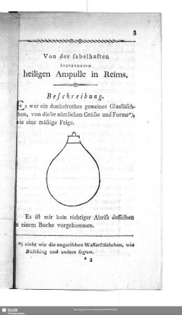 Von der fabelhaften sogenannten heiligen Ampulle in Reims
