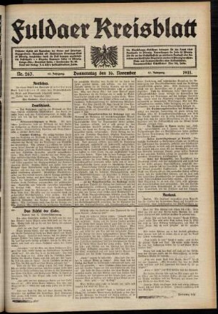 Ausgabe vom Donnerstag, den 16. November 1911.