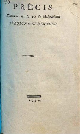 Précis historique sur la vie de Mademoiselle Téroigne de Méricour