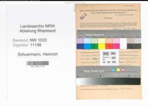 Entnazifizierung Heinrich Schuermann , geb. 26.06.1906 (Polizeibeamter)