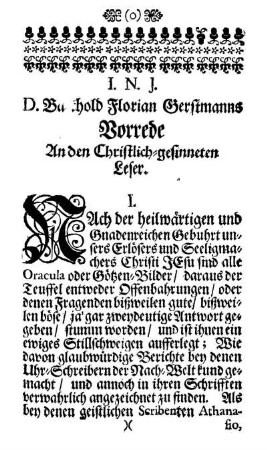 Vorrede An den Christlich-gesinneten Leser.