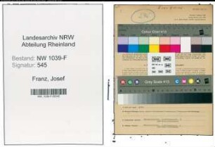 Entnazifizierung Josef Franz , geb. 07.12.1902 (Bautechniker)