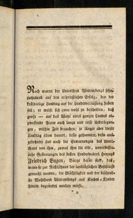 3-14, Noch wartet der Unterthan Wirtembergs sehnsuchtsvoll ...