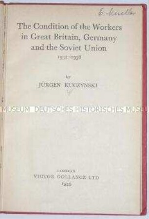Vergleichende Abhandlung über die Arbeitsbedingungen von Arbeitern in Großbritannien, Deutschland und der Sowjetunion