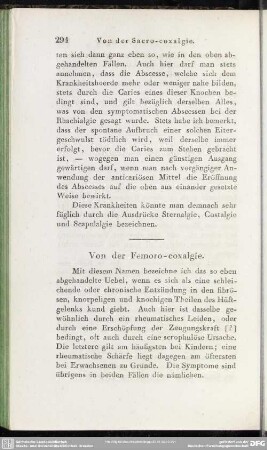 Von der Femoro-coxalgie