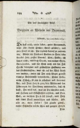 Ein und zwanzigster Brief. - Dreyßigster Brief.