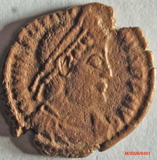 Römische Münze, Nominal Centenionalis, Prägeherr Valentinianus I., Prägeort Siscia, Original
