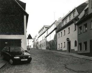 Mittweida. Steinweg. Ansicht mit Wohnhäusern Nummer 53 bis 57