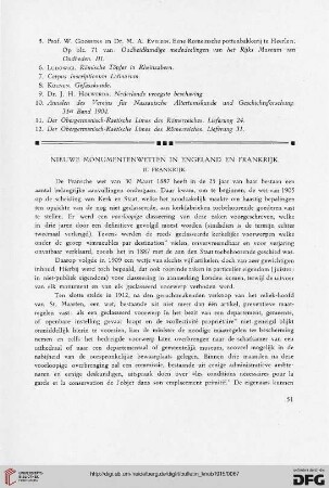 2.Ser. 8.1915: Nieuwe monumentenwette in Engeland en Frankrijk : Frankrijk