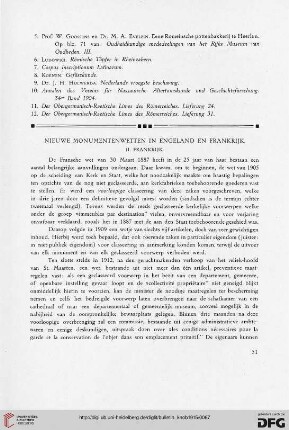 2.Ser. 8.1915: Nieuwe monumentenwette in Engeland en Frankrijk : Frankrijk