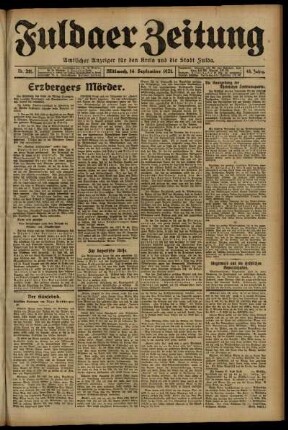 Ausgabe vom Mittwoch, den 14. September 1921.