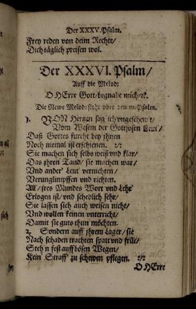 DerXXXVI. Psalm [-] Der XXXIX. Psalm