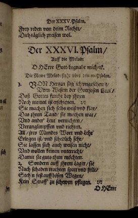 DerXXXVI. Psalm [-] Der XXXIX. Psalm